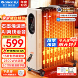 格力（GREE）取暖器家用石墨烯电油汀快速升温电热电暖器恒温节能省电暖气片13宽片防烫烤火炉取暖神器全屋升温 【AI离线语音智能款】NY23-X6026BV-M