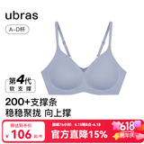ubras【虞书欣同款】夹心软支撑小胸聚拢光面无痕内衣女无钢圈文胸罩 奶盐蓝色 L  80A/80B