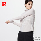 优衣库AIRism高弹力防紫外线拉链连帽开衫女装实测UPF100+483281 02 浅灰色 L
