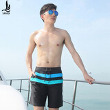 三奇 游泳裤五分宽松加肥大码男士防尴尬速干温泉度假海边游泳装备 黑色911 3XL