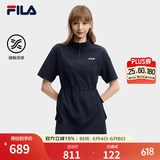FILA 斐乐官方女子梭织连衣裙2026夏新款时尚休闲凉感舒适衬衫裙 传奇蓝-NV L 170/88A/L