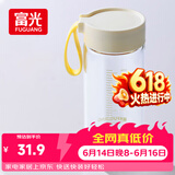 富光清然玻璃杯 高硼硅玻璃水杯子 女生便携牛奶咖啡高颜值茶杯480ml