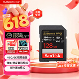 闪迪（SanDisk）128GB SD内存卡 6K视频 V60 U3 C10 高速相机存储卡 读速280MB/s 写速100MB/s 高清拍摄 畅快连拍