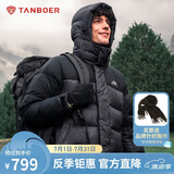 坦博尔羽绒服男短款连帽运动户外保暖外套厚530337D 山林迷踪灰 180 