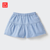 优衣库婴幼儿幼儿松紧裙裤宝宝短裙短裤481791 63 天蓝色 100
