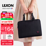 乐上（LEXON）单肩包女手提电脑包13.3英寸内胆包时尚斜挎包轻便商务公文包黑色