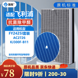简克（JIANKE）适配飞利浦空气净化器滤芯过滤网AC4076 AC2726专用套装滤网