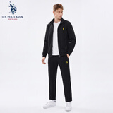 U.S. POLO ASSN.卫衣男卫裤运动套装春秋裤子夹克男士休闲裤外套两件套 黑色 XL