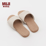 MUJI 男女通用 黄麻混 室内外拖鞋 男式女式 无性别 家居鞋 前开/原色 26 cm/L/42码(2.0)