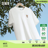 森马（Semir）【多彩凉感T】短袖t恤女夏中长款宽松舒适刺绣上衣109324100007