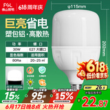 佛山照明大功率LED灯泡30W节能灯具E27螺口6500K白光柱形