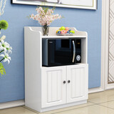 唯旺微波炉柜简约餐边柜餐厅储物柜现代烤箱柜子碗柜客厅置物柜欧式 暖白色长60cm宽40cm高90cm
