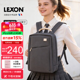 乐上（LEXON）双肩包女14英寸商务笔记本电脑包时尚休闲书包通勤旅行背包银河灰