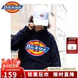 Dickies连帽卫衣男女同款纯棉大logo印花宽松休闲情侣装上衣DK007060 黑色 S