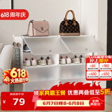 安尔雅超薄鞋柜门口简易鞋架玄关多层防尘收纳架树脂组装柜 双列4层