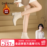 达芙妮官方真皮马丁靴女加绒2026新款秋冬法式气质短靴女百搭瘦瘦靴子女 米白色（加绒款） 37