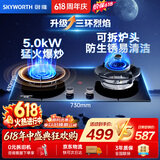 创维（Skyworth）燃气灶煤气炉双灶家用5.0kW大火力嵌入式台式两用双眼灶具猛火三环防爆钢化玻璃易清洁Z229B液化气
