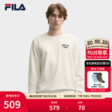 斐乐（FILA）官方男子套头运动卫衣秋季时尚休闲简约圆领套头衫长袖上衣男装 蒸汽白-IV XL