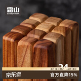 霜山香樟木条衣柜收纳箱樟木条芳香去味驱虫蟑螂纯樟木块 24枚入(赠磨砂纸*2+挂绳*24)