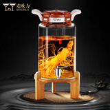 麦欧力（MYONLY）泡酒容器泡酒瓶加厚酒瓶家用带龙头泡酒罐玻璃酒坛密封药酒瓶 全密封16斤(8升)升级瓷芯龙头竹架