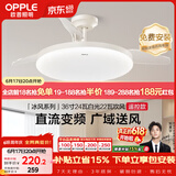 欧普照明（OPPLE）风扇灯吊扇灯24瓦空调搭子照明低噪音餐厅电风扇卧室厨房 冰风白