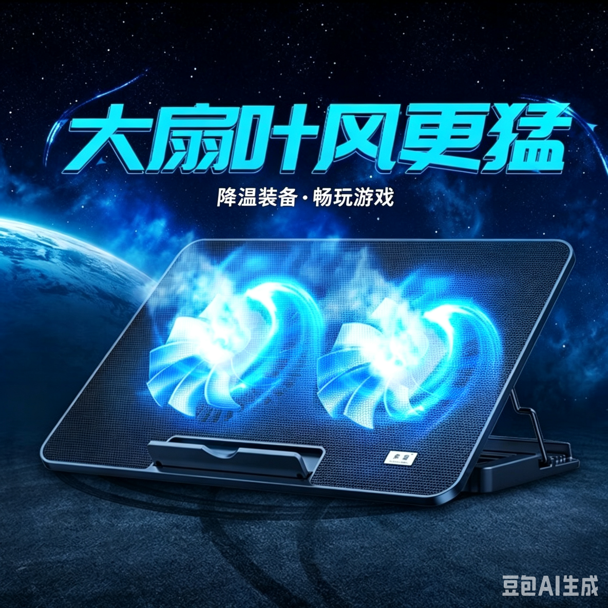 索皇（SUOHUANG） 笔记本散热器（电脑支架/笔记本散热架/散热垫/可调速/17英寸以下） 骑士黑升级版【可调速，6档高度可调】