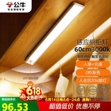 公牛（BULL）感应橱柜灯衣柜灯LED人感光感磁吸 卧室床沿玄关小夜灯60CM3000K