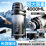 恩尔美（nRMEi）保温杯壶大容量男士款316家用外出便携车载72小时保温热水瓶暖壶 渐变色3000ML【316钢+背带提手+按压盖】
