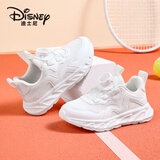 迪士尼（Disney）儿童小白鞋男女童户外春秋跑步鞋中大童透气运动鞋 542双网 29