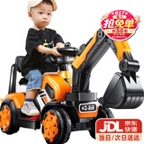 贝趣儿童电动挖掘机可坐人2岁电动车1-3-6岁男孩玩具宝宝幼儿挖土机 经典全电【大电瓶+电动挖臂+灯光音乐】 挖挖机可挖土玩具车生日礼物
