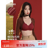 ubras虞书欣同款钻石纱夹心软支撑花瓣杯文胸内衣女胸罩背勾-丝绒红S