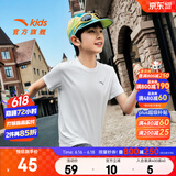 安踏童装儿童t恤男女童清风T夏季新款速干透气舒适青少年短袖12-16岁 【冰感速干100%涤】纯净白5110-1 150 cm