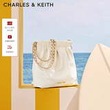CHARLES&KEITH迷你菱格流浪包单肩斜挎双肩包包女包生日礼物送女友CK2-60782390 【S号】Cream奶白色 S