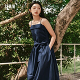 森马（Semir）陈都灵|郁金香裙摆|连衣裙女26夏纯欲抹胸吊带长裙109326114003