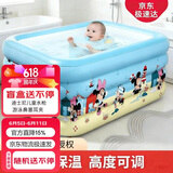 川岛熊婴儿游泳池家用充气折叠宝宝海洋球池（1.4米蓝+电泵礼包）
