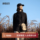 AIGLE【反季特惠】艾高全拉链抓绒衣POLARTEC户外保暖锁温连帽女 黑色 BE651 建议拍小 40 (170/92A)