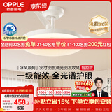 欧普照明（OPPLE）风扇灯护眼全光谱智控空调Ra95餐厅护眼电风扇卧室灯36寸 冰风白