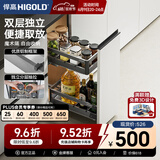 悍高（HIGOLD）拉篮304不锈钢厨房橱柜双层调味篮带阻尼导轨 【京仓发】250柜2层-L系列调味篮