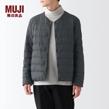 MUJI 男式 便携式 无领羽绒夹克男款 男士羽绒服冬季款 保暖 深灰色2A XL