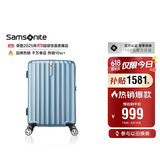 新秀丽行李箱20英寸拉杆箱时尚竖条纹旅行箱包蓝色GU9密码登机箱