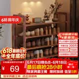 安尔雅楠竹简易鞋架门口多层家用鞋架子宿舍木质防尘鞋柜置物架 5层80cm
