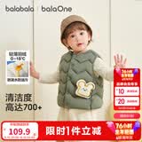 巴拉巴拉童装儿童羽绒马甲女童男童小童外套秋冬宝宝衣服保暖软萌 冷棕色土司41805-白鸭绒 80 充绒量11.4g