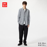 优衣库弹力棉混纺舒适九分裤男装女装牛仔起居裤481569 486468 481569/07青灰色 S