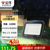 公牛（BULL）LED投光灯户外庭院工厂园林灯露营灯 IP65防水等级100W-6500K白光