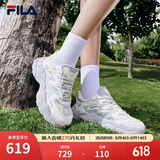 斐乐（FILA）官方女鞋老爹鞋运动鞋杨幂同款夏蕨草鞋休闲鞋 雪白/海绿-SS 35.5