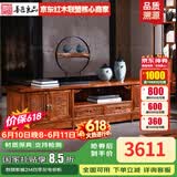 善匠良品 红木家具非洲花梨（学名：刺猬紫檀）电视柜 实木组合电视柜 花梨木客厅地柜 2M四季花电视柜