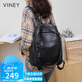 viney牛皮双肩包女大容量高颜值书包旅游轻便旅行包背包七夕情人节礼物
