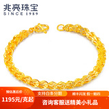 兆亮秀美凤尾黄金手链足金手链女镂空手链凤尾链百搭送女友七夕礼物 3.51克长17cm（ 粗款）.延长链