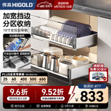 悍高（HIGOLD） 厨房橱柜拉篮碗架抽屉式碗篮加厚304不锈钢底板调味篮双层碗碟篮 720柜2层-PDL3.0系列套装