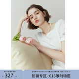 范思蓝恩黑色法式气质显瘦连衣裙女夏季赫本风小黑裙设计感12125 柔花白色 M